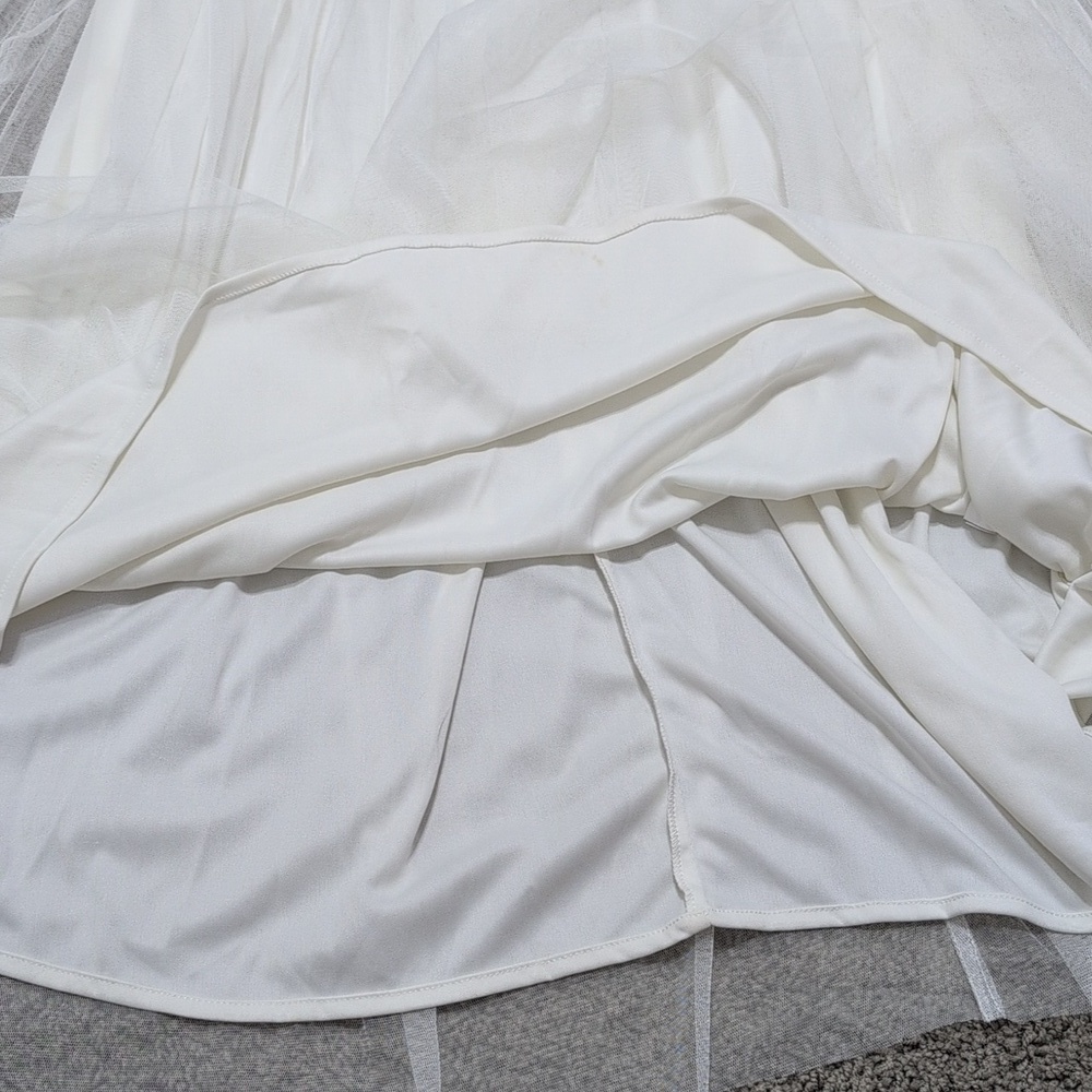 Anaya With Love Maternity Maxi Dress Women 8 White Good‎ Ruffle Tulle Bridal - Picture 15 of 15